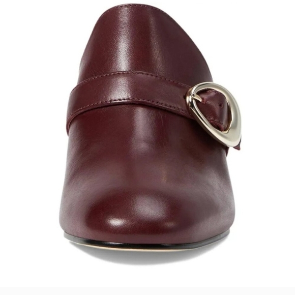 🔹️BERNARDO🔹️ Made In Brazil Leather Natasia Heeled women Mules bordeaux Sz 9.5 - Picture 3 of 7